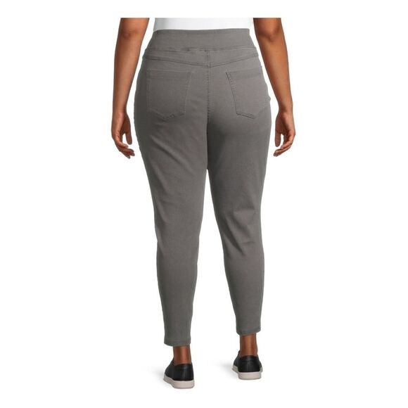 Terra & Sky Women's Plus Size Tummy Control Jeggings Gray - Picture 6 of 13